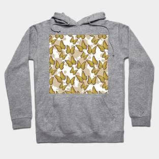 cute girly yellow butterfly pattern with a splash paint background Hoodie